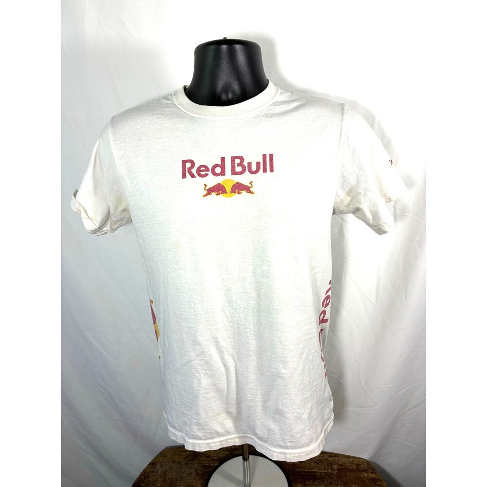Red Bull Graphic T Shirt White Double Sided Logo Tee Men’s XS